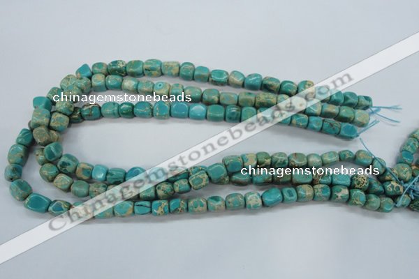 CAT78 15.5 inches 7*9mm nuggets dyed natural aqua terra jasper beads