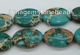 CAT98 15.5 inches 13*18mm oval dyed natural aqua terra jasper beads