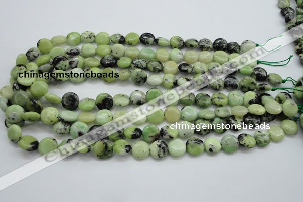 CAU201 15.5 inches 12mm flat round Australia chrysoprase beads