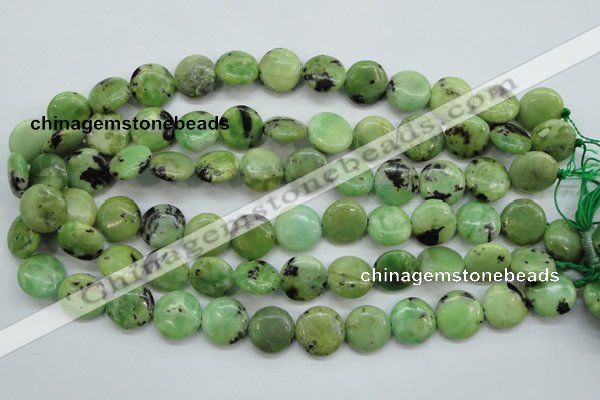 CAU202 15.5 inches 16mm flat round Australia chrysoprase beads