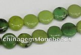 CAU37 15.5 inches 10mm flat round australia chrysoprase beads wholesale