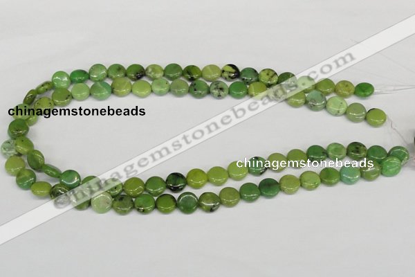 CAU37 15.5 inches 10mm flat round australia chrysoprase beads wholesale