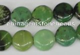 CAU38 15.5 inches 14mm flat round australia chrysoprase beads wholesale