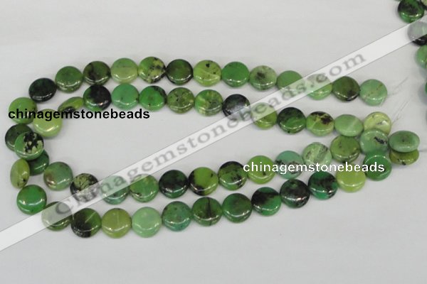 CAU38 15.5 inches 14mm flat round australia chrysoprase beads wholesale