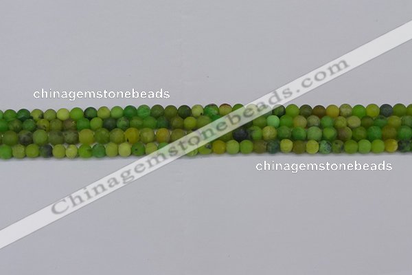 CAU410 15.5 inches 4mm round matte Australia chrysoprase beads