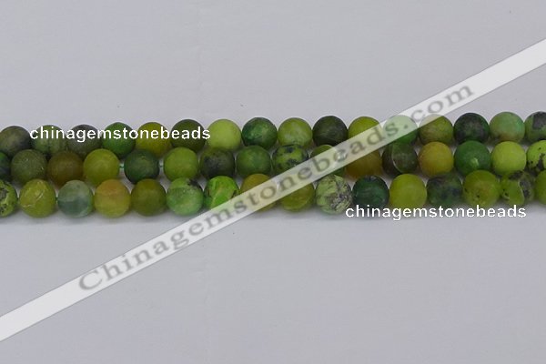 CAU414 15.5 inches 12mm round matte Australia chrysoprase beads