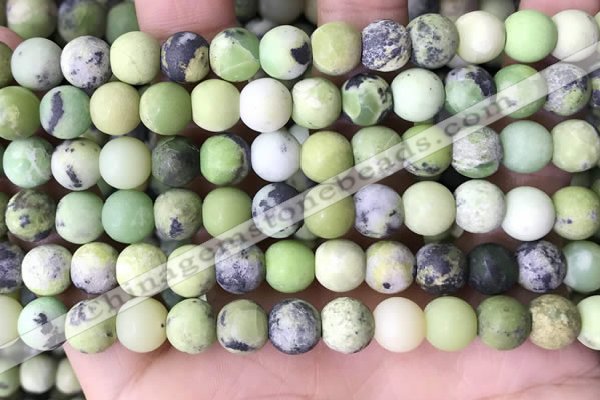CAU479 15.5 inches 8mm round matte Australia chrysoprase beads