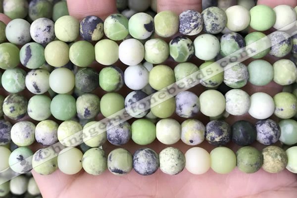 CAU479 15.5 inches 8mm round matte Australia chrysoprase beads