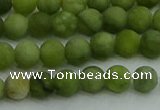 CAU510 15.5 inches 4mm round matte Chinese chrysoprase beads