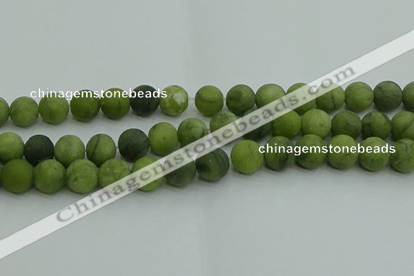 CAU514 15.5 inches 12mm round matte Chinese chrysoprase beads