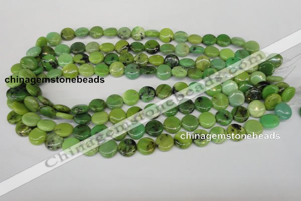 CAU54 15.5 inches 12mm flat round Australia chrysoprase beads wholesale