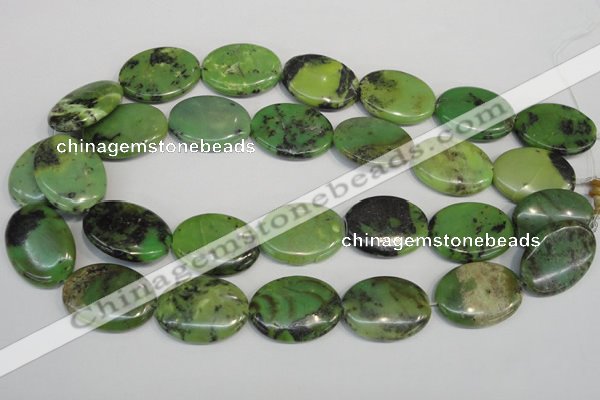 CAU66 15.5 inches 22*30mm oval Australia chrysoprase beads