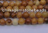 CAY01 15.5 inches 4mm round African yellow jasper beads wholesale