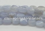CBC05 15.5 inches 7*10mm nugget blue chalcedony beads wholesale