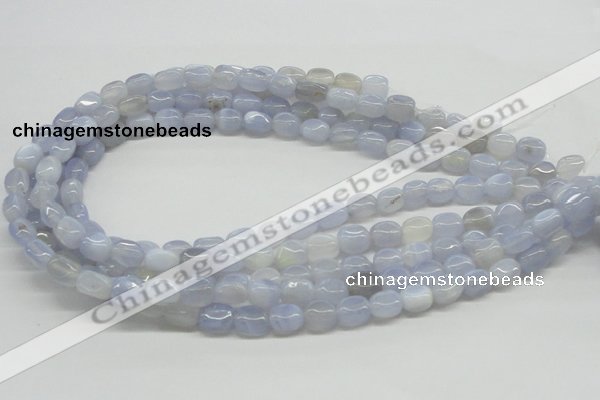 CBC05 15.5 inches 7*10mm nugget blue chalcedony beads wholesale