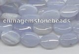 CBC09 15.5 inches 10*14mm oval blue chalcedony beads wholesale