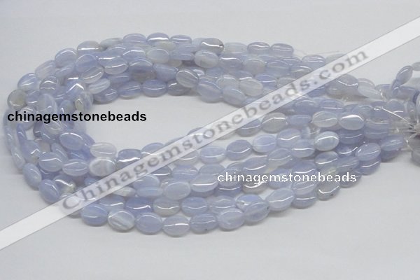 CBC09 15.5 inches 10*14mm oval blue chalcedony beads wholesale