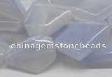 CBC14 15.5 inches 18*25mm freeform blue chalcedony beads wholesale