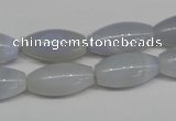 CBC25 15.5 inches 10*20mm rice blue chalcedony beads wholesale