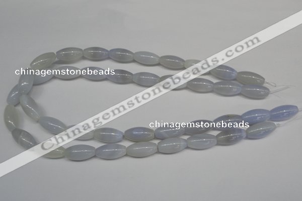 CBC25 15.5 inches 10*20mm rice blue chalcedony beads wholesale