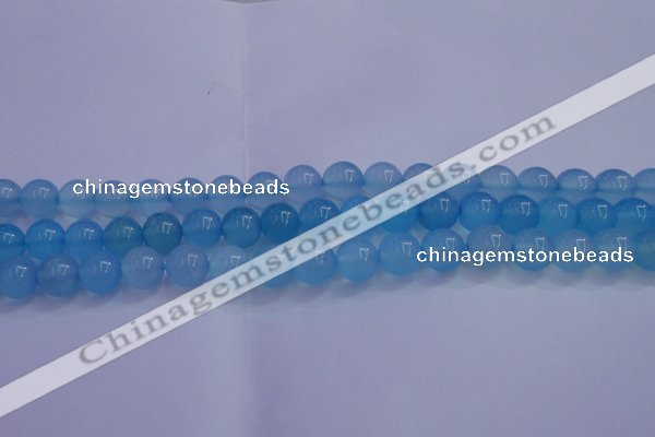 CBC254 15.5 inches 12mm A grade round ocean blue chalcedony beads