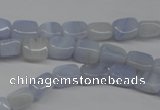 CBC26 15.5 inches 6*8mm nuggets blue chalcedony beads wholesale