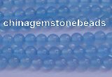 CBC260 15.5 inches 4mm AA grade round ocean blue chalcedony beads