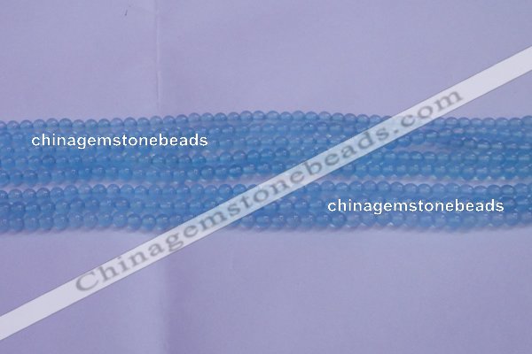 CBC260 15.5 inches 4mm AA grade round ocean blue chalcedony beads