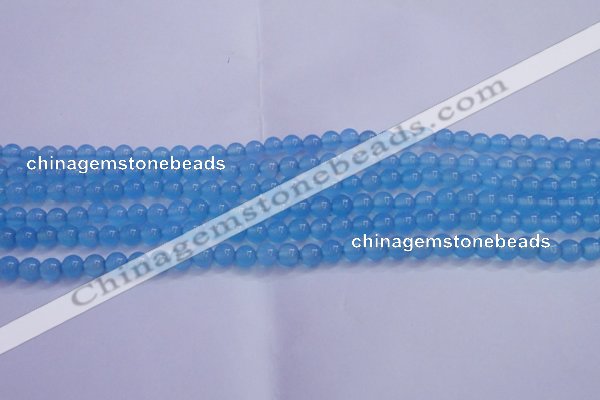 CBC261 15.5 inches 6mm AA grade round ocean blue chalcedony beads