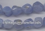 CBC30 15.5 inches 12*13mm nuggets blue chalcedony beads