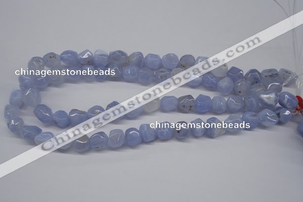 CBC30 15.5 inches 12*13mm nuggets blue chalcedony beads