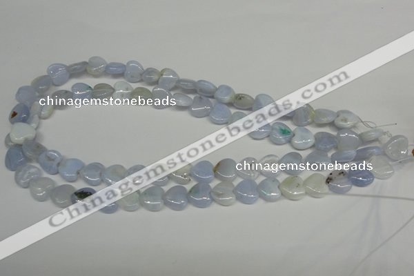 CBC34 15.5 inches 12*12mm heart blue chalcedony beads wholesale