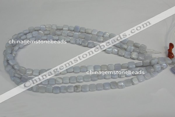 CBC36 15.5 inches 8*8mm square blue chalcedony beads wholesale
