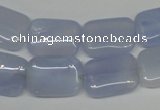 CBC40 15.5 inches 13*18mm rectangle blue chalcedony beads wholesale