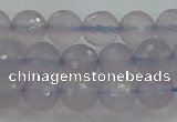 CBC436 15.5 inches 8mm faceted round purple chalcedony beads