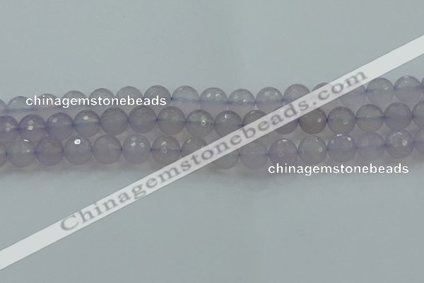 CBC438 15.5 inches 12mm faceted round purple chalcedony beads