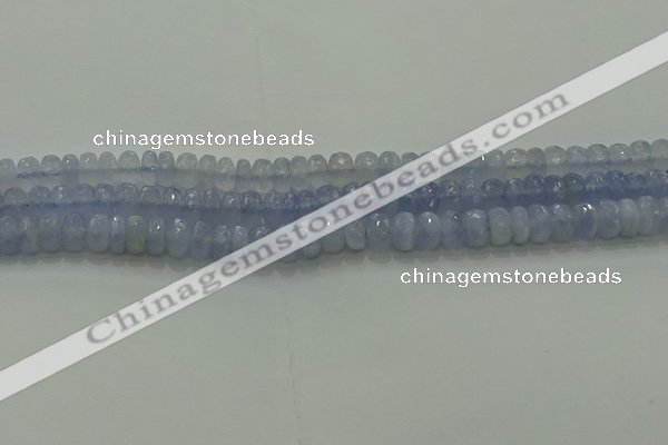 CBC446 15.5 inches 5*8mm faceted rondelle blue chalcedony beads