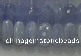 CBC448 15.5 inches 7*12mm faceted rondelle blue chalcedony beads