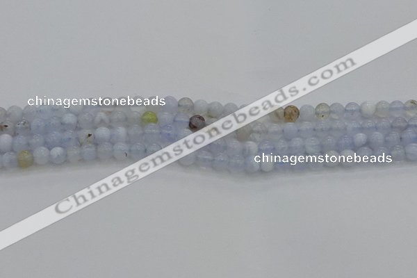 CBC460 15.5 inches 4mm round blue chalcedony gemstone beads