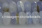 CBC467 15.5 inches 7*12mm faceted rondelle blue chalcedony beads