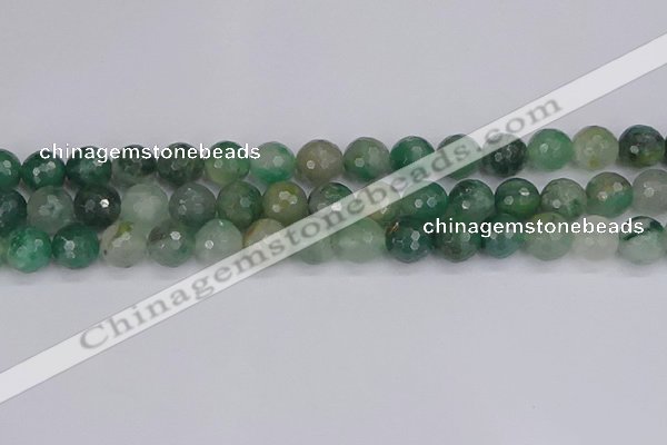 CBC702 15.5 inches 8mm faceted round African green chalcedony beads