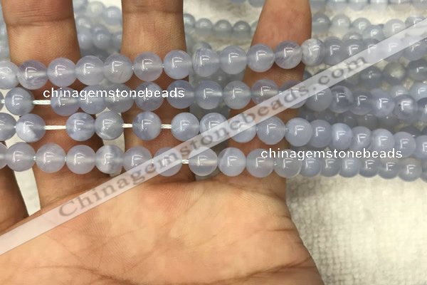 CBC719 15.5 inches 6mm round blue chalcedony gemstone beads