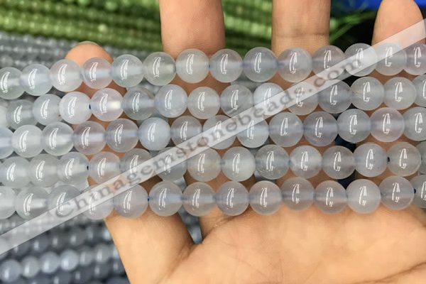 CBC732 15.5 inches 8mm round blue chalcedony beads wholesale