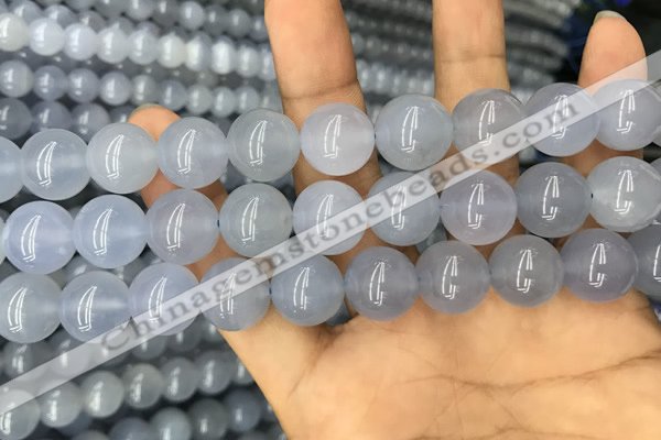 CBC735 15.5 inches 14mm round blue chalcedony beads wholesale