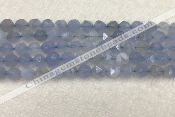 CBC741 15.5 inches 8mm faceted nuggets blue chalcedony beads