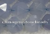 CBC742 15.5 inches 10mm faceted nuggets blue chalcedony beads