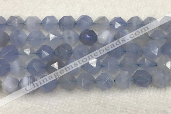 CBC744 15.5 inches 14mm faceted nuggets blue chalcedony beads