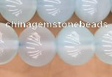 CBC810 15.5 inches 8mm round blue chalcedony gemstone beads