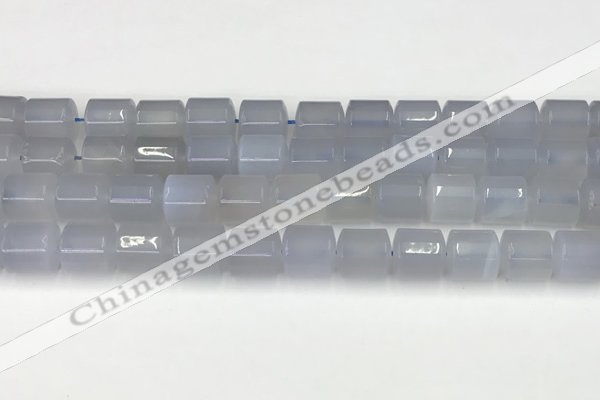 CBC825 15.5 inches 10*11mm tube blue chalcedony gemstone beads