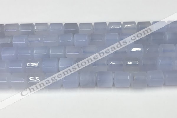 CBC826 15.5 inches 10*11mm tube blue chalcedony gemstone beads